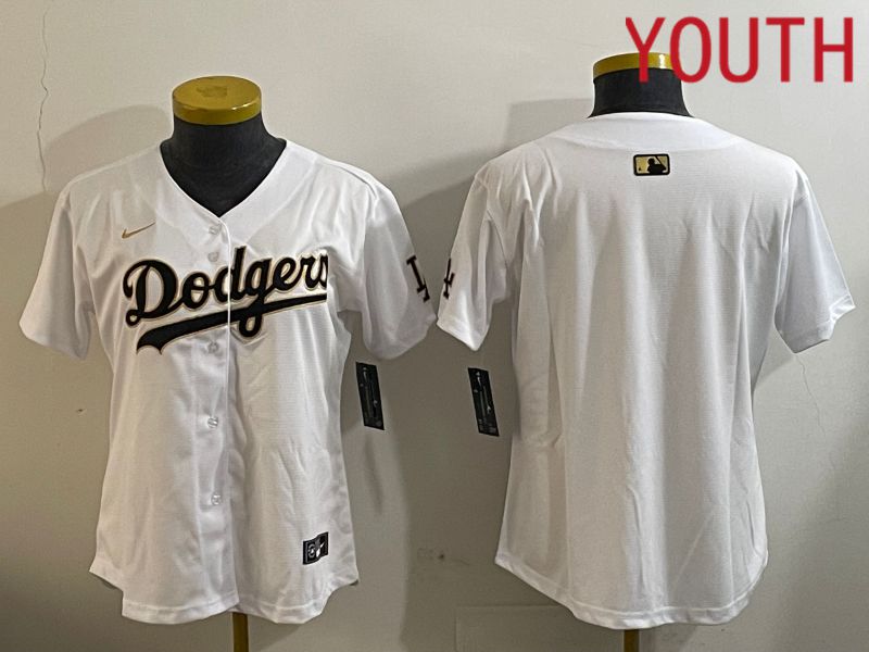 Youth Los Angeles Dodgers Blank White Game 2024 Nike MLB Jersey style 12051->youth mlb jersey->Youth Jersey